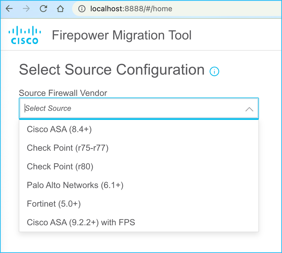 Source Firewall Vendor Dropdown