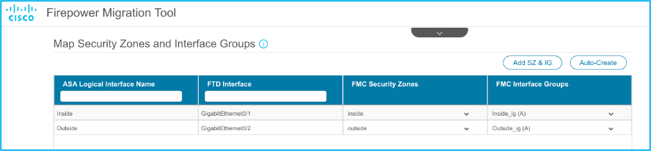 Mapping Security Zone and Interface Groups