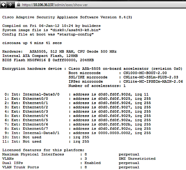 Cisco Adaptive Security Appliance Software Version 8.4(3)