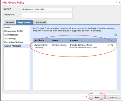 Verify Dynamic Split Tunnel Configuration