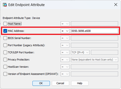 Configure MAC Condition For DAP