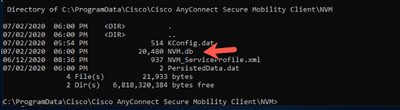 Troubleshoot AnyConnect NVM - Database size