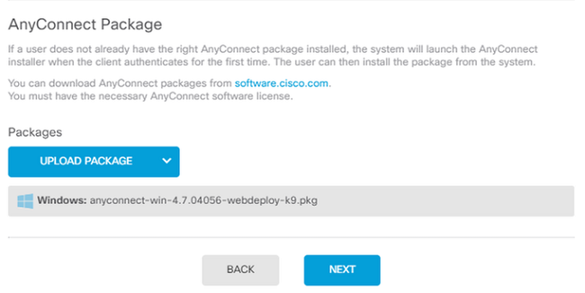 FDM GUIでの異なるオペレーティング・システム用のAnyConnectパッケージの選択