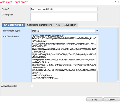 Certificate Manual Import Representation