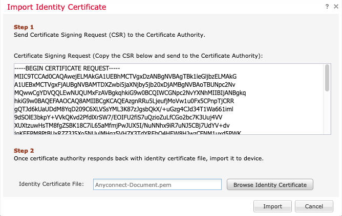 Import Identity Certificate