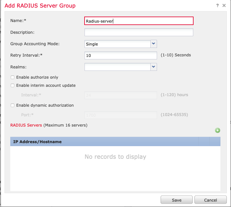 Radius Server Creation