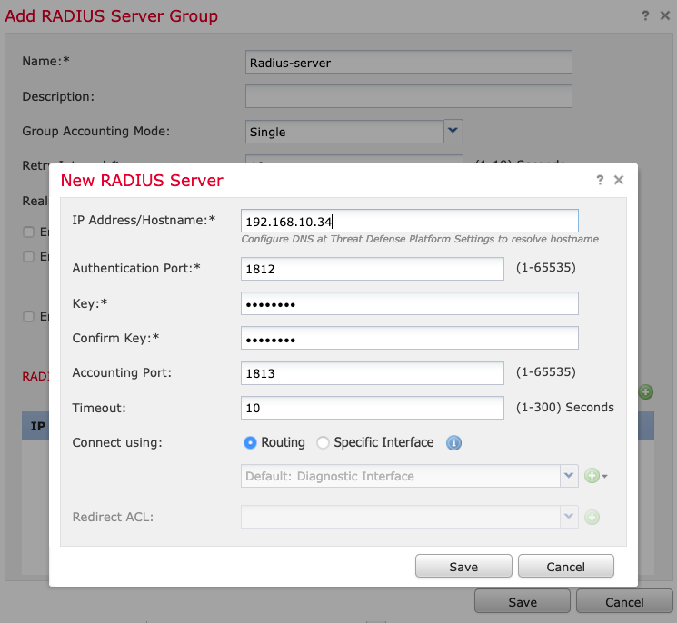 Radius Server Creation Example