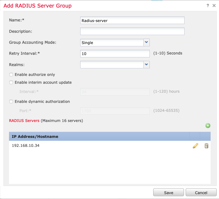 Radius Advanced Menu