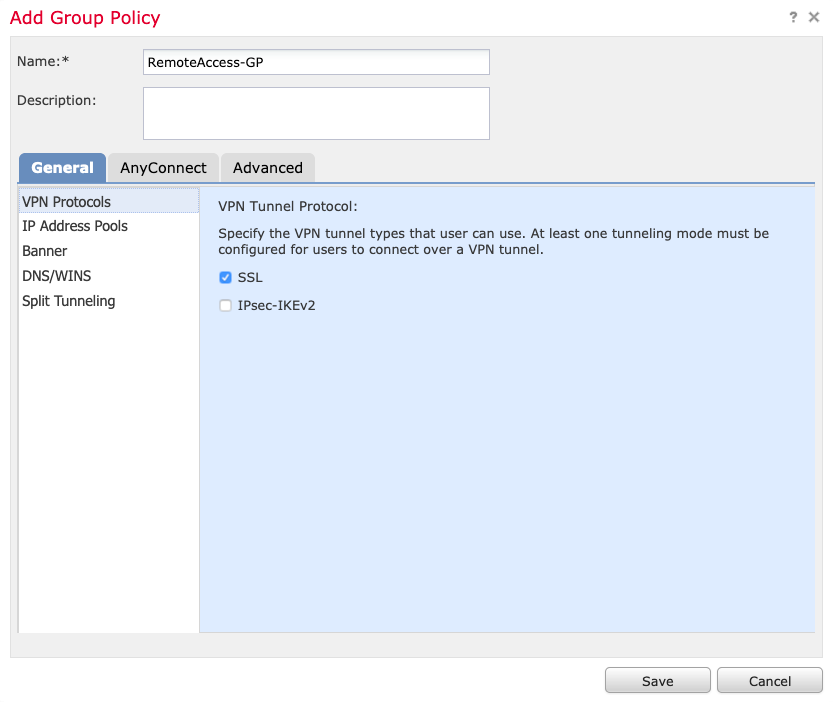 Group Policy: VPN Protocol Selection