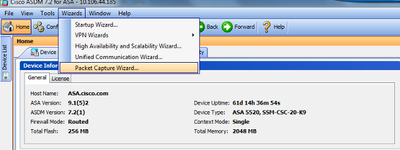 ASDM Packet Capture GUI
