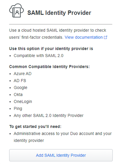 SAML Selection