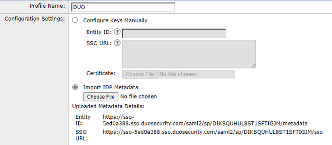 SAML Import IdP Metadata