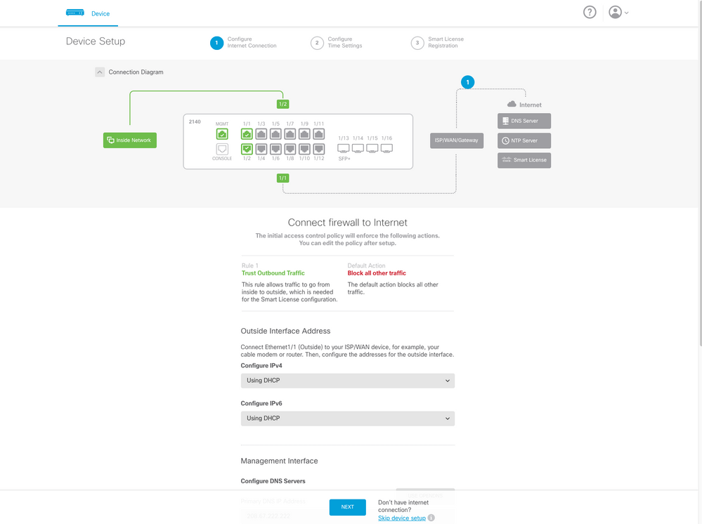 Log in and Use the Default Firepower Credentials