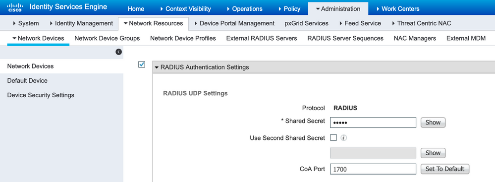 Configure the Shared Secret