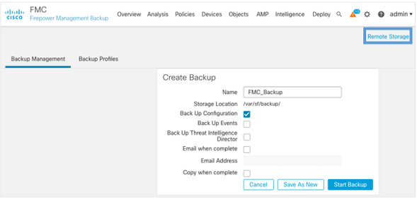 FMC 6.6.1+ Upgrade Tips - Backup Management page allows administrators to define backups for the FMC and Sensors