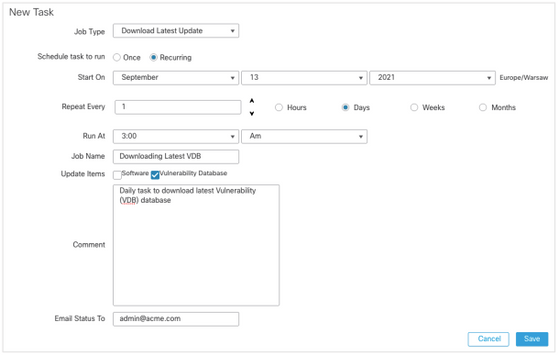 FMC 6.6.1+ Upgrade Tips - FMC Scheduling Task is used to download periodically VDB updates from Cisco