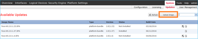 System Updates and Status Shown