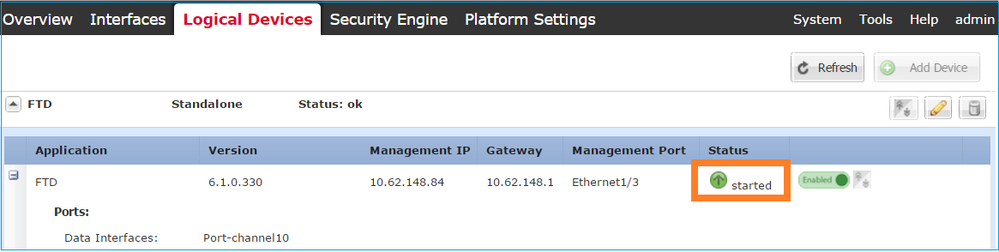 FTD Status Shows Offline