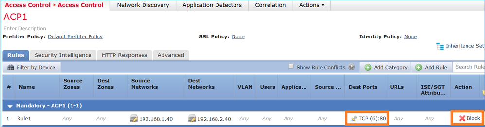 The ACP Contains a Block Rule that Uses an L4 Condition