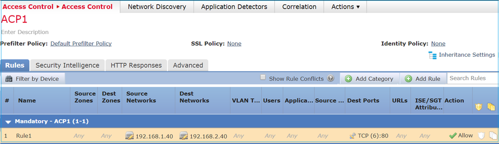 Operation on an Allow Rule when an L3/L4 condition is applied.