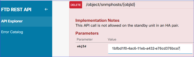 Delete FTD REST API
