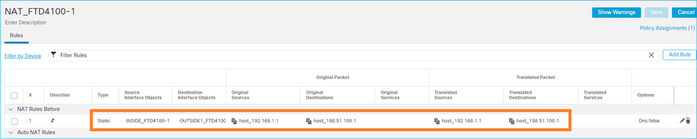 Solution for Static Nat_ FTD4100-1