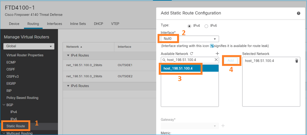 FTD4100-1 Null0 Route