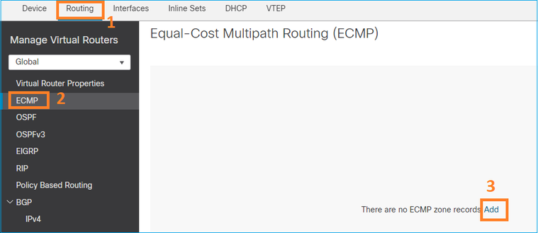 ECMP FMC User Interface Configuration