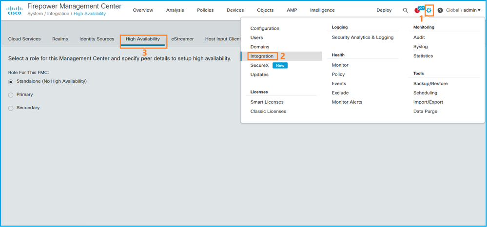 Path to FMC High Availability Configuration