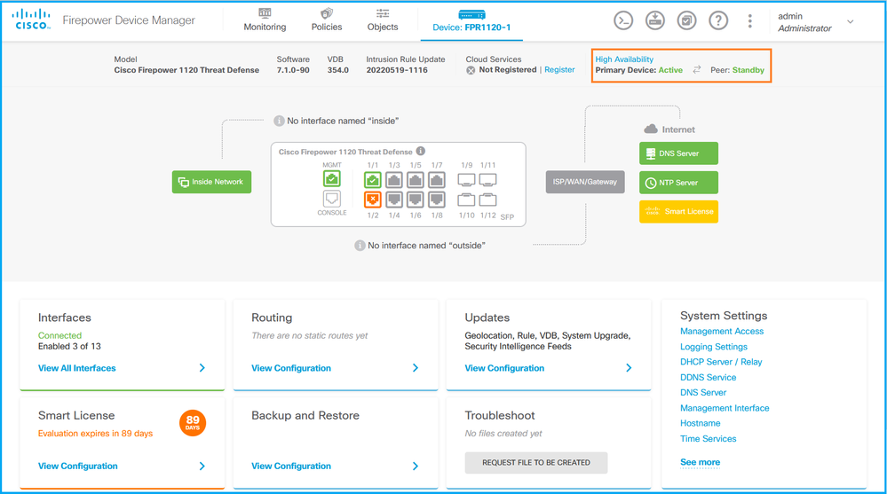 FDM High Availability status