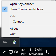 AnyConnect tray icon - Quit option