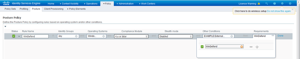 Cisco ISE Posture - Define Posture Policy