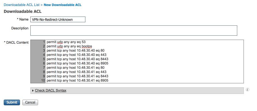 Cisco ISE Posture - Configure Downloadable ACL