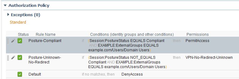 Cisco ISE Posture - Configure Authorization Policy