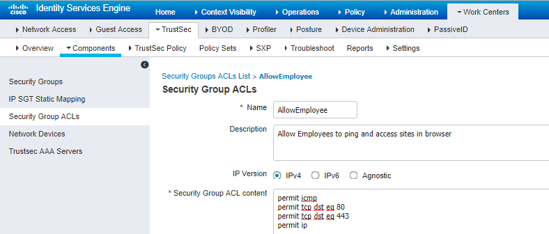 SGACLs for LoginServices