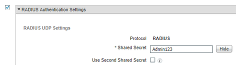 RADIUS Authentication Settings