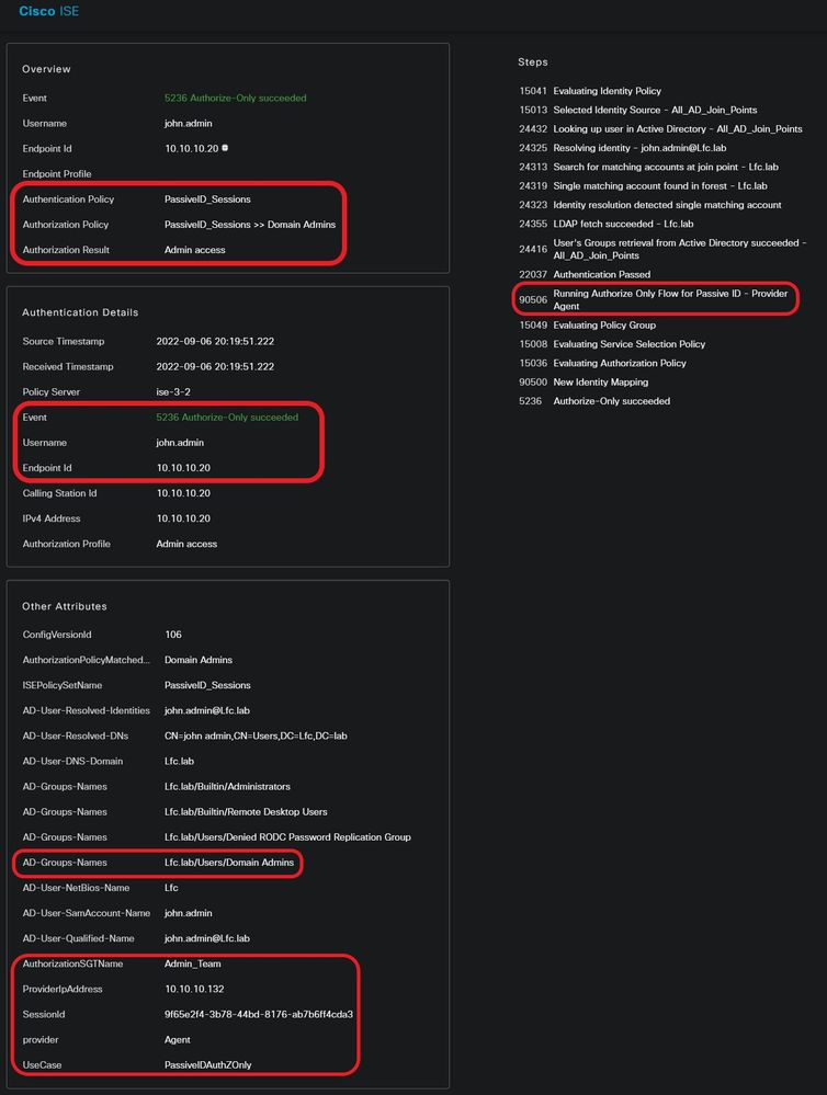 Live Log details user2