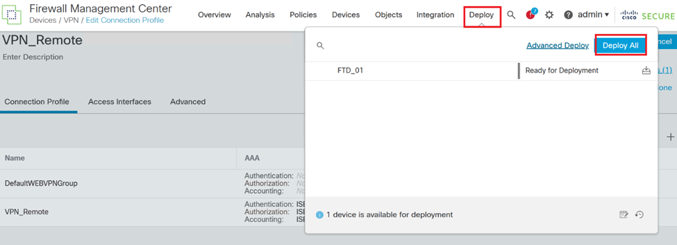 Deploying VPN Settings