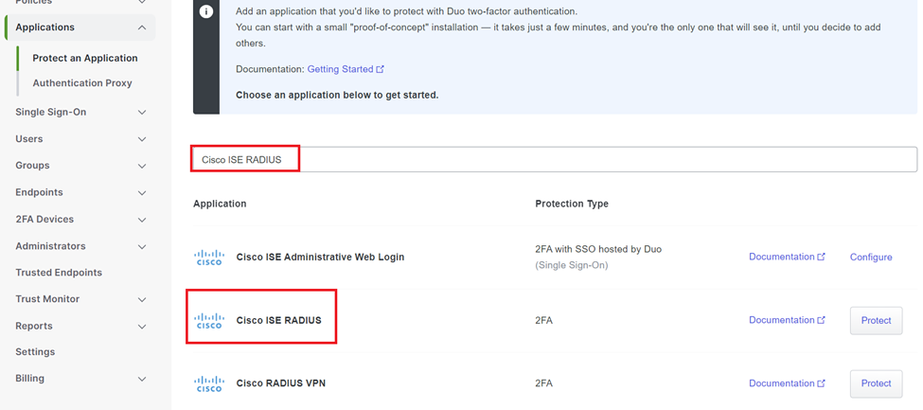 ISE RADIUS option