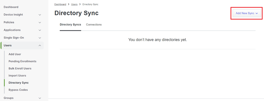 Add New Sync