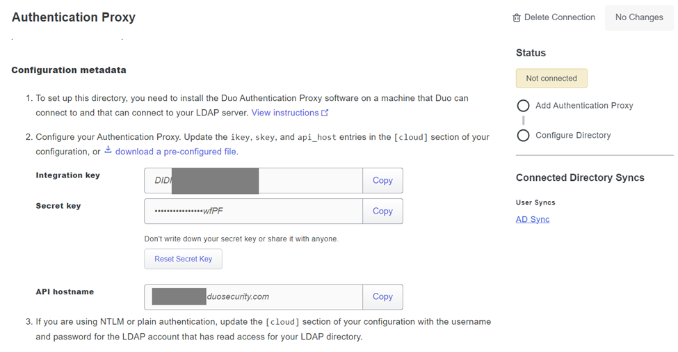 Authentication Proxy details