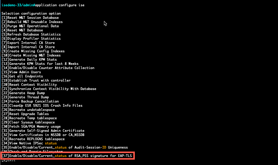 Opção para desativar/ativar RSA_PSS para EAP-TLS