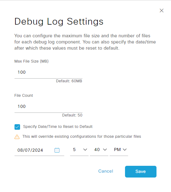 Specify Date/Time Configuration