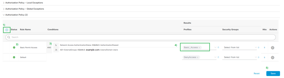 Configure EAP-TLS Authentication with ISE - Authorization Policy Rule Example