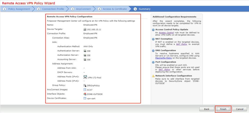 ASA configuration  - Check the summary page