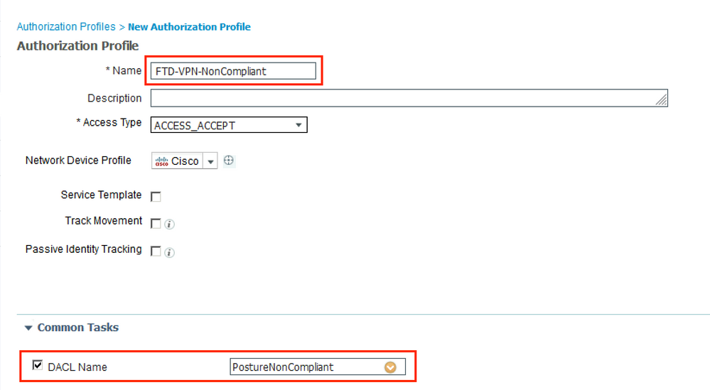 ISE configuration - Create three Authorization Profiles