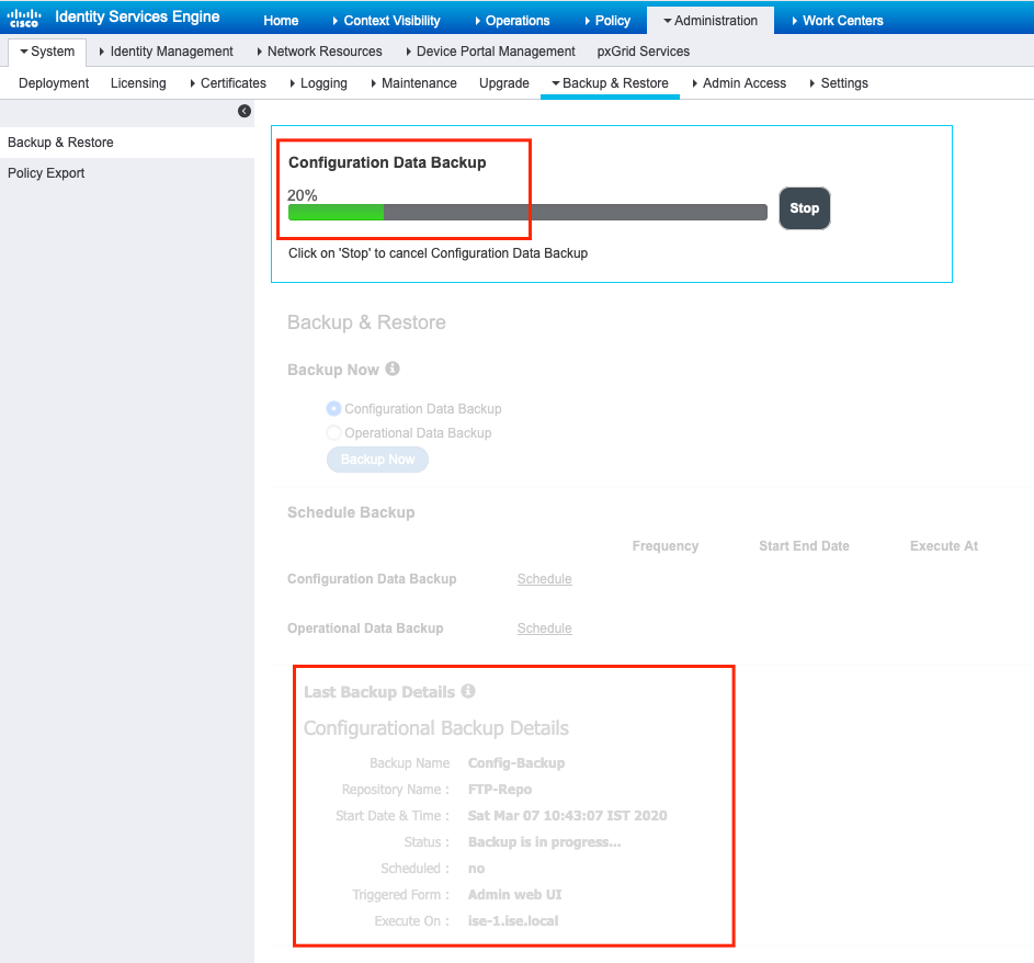 Configuration Data Backup