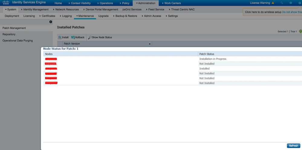 Verify ISE Patch Installation