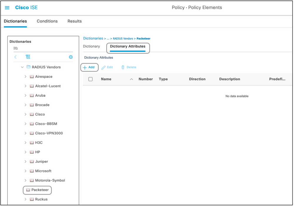 Cisco ISE Dictionary Attributes