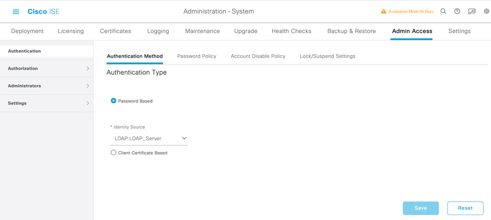 Authentication Source Configuration